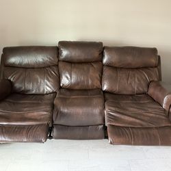 Sofa With Dual Recliners.