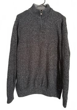 Chaps Men's Sweater Size XL Extra Large Black Crew Neck Fall Winter Preppy Knit