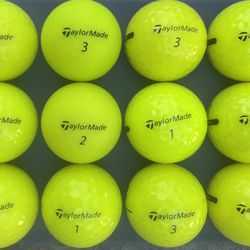 TaylorMade Yellow Golf Balls 1 Dozen Excellent 5A Condition 