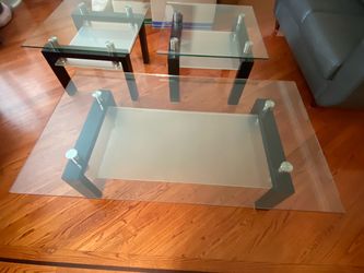 3-Piece Glass Coffee and End Table Set