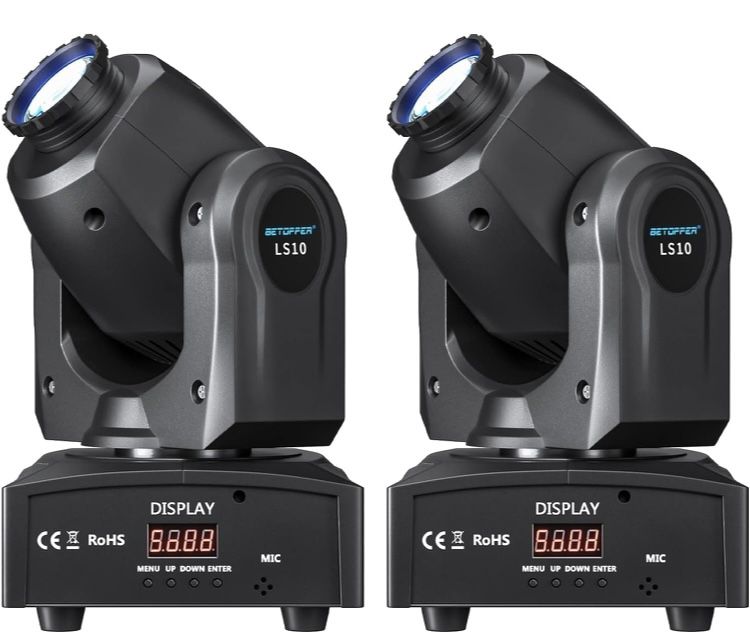 DJ Moving Head Lights Strobe Spot LED Stage Light 8 GOBO 8 Colors 9/11 Channel Lighting DMX-512 Sound Activated for Party,Dance,Church Event,Mobile DJ