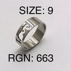 Stainless Steel Ring Band: Size-9/RGN-663