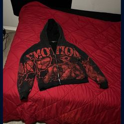 Mixed Emotion Red/Black Zip-up Jacket 