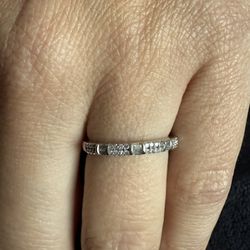  14K White Gold Baguette Diamond Engagement Band - 