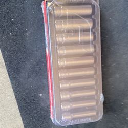 Snap On 10 Piece Metic Deep Socket Set New