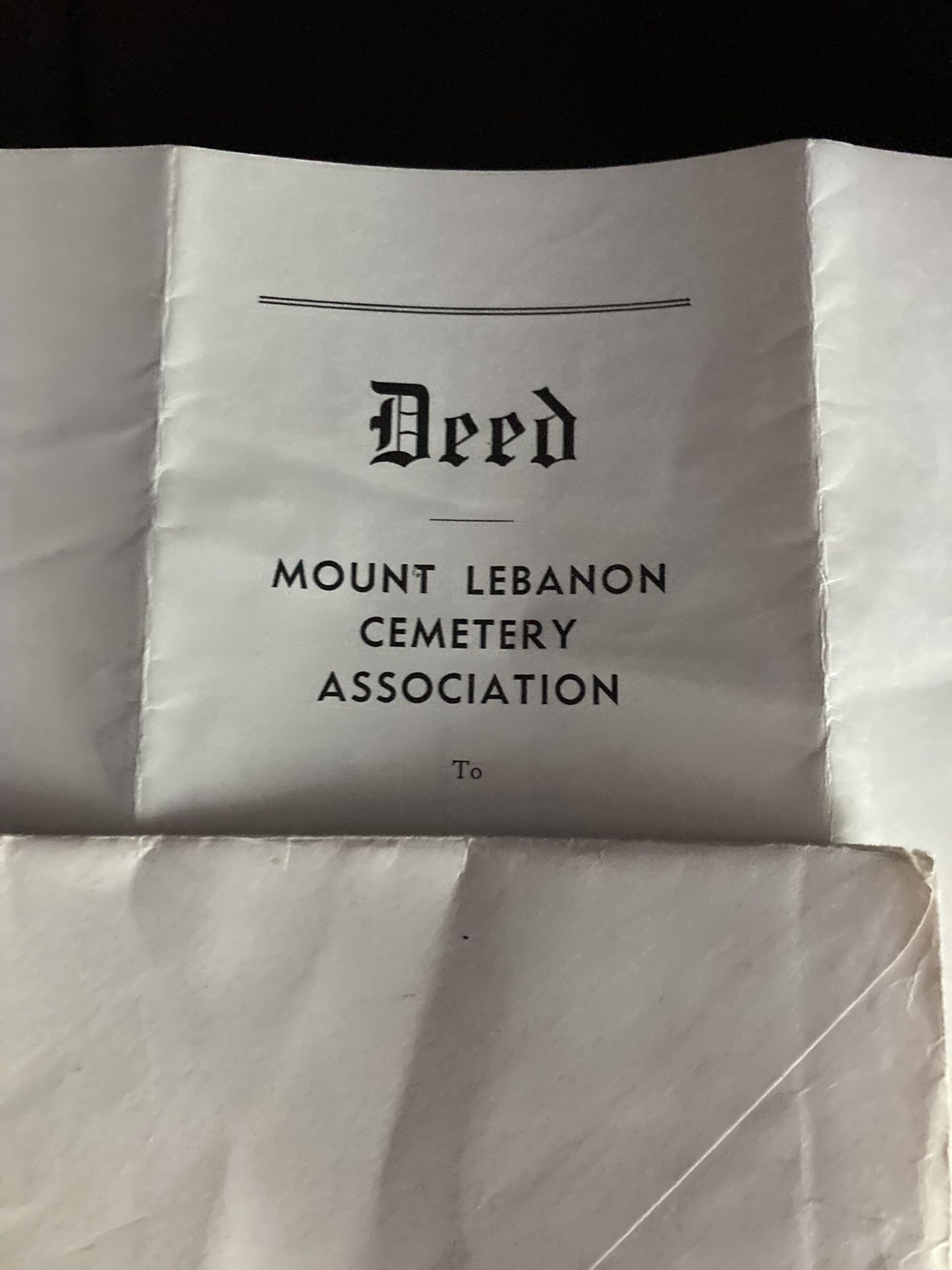 2 BURIAL LOTS AT MOUNT LEBANON