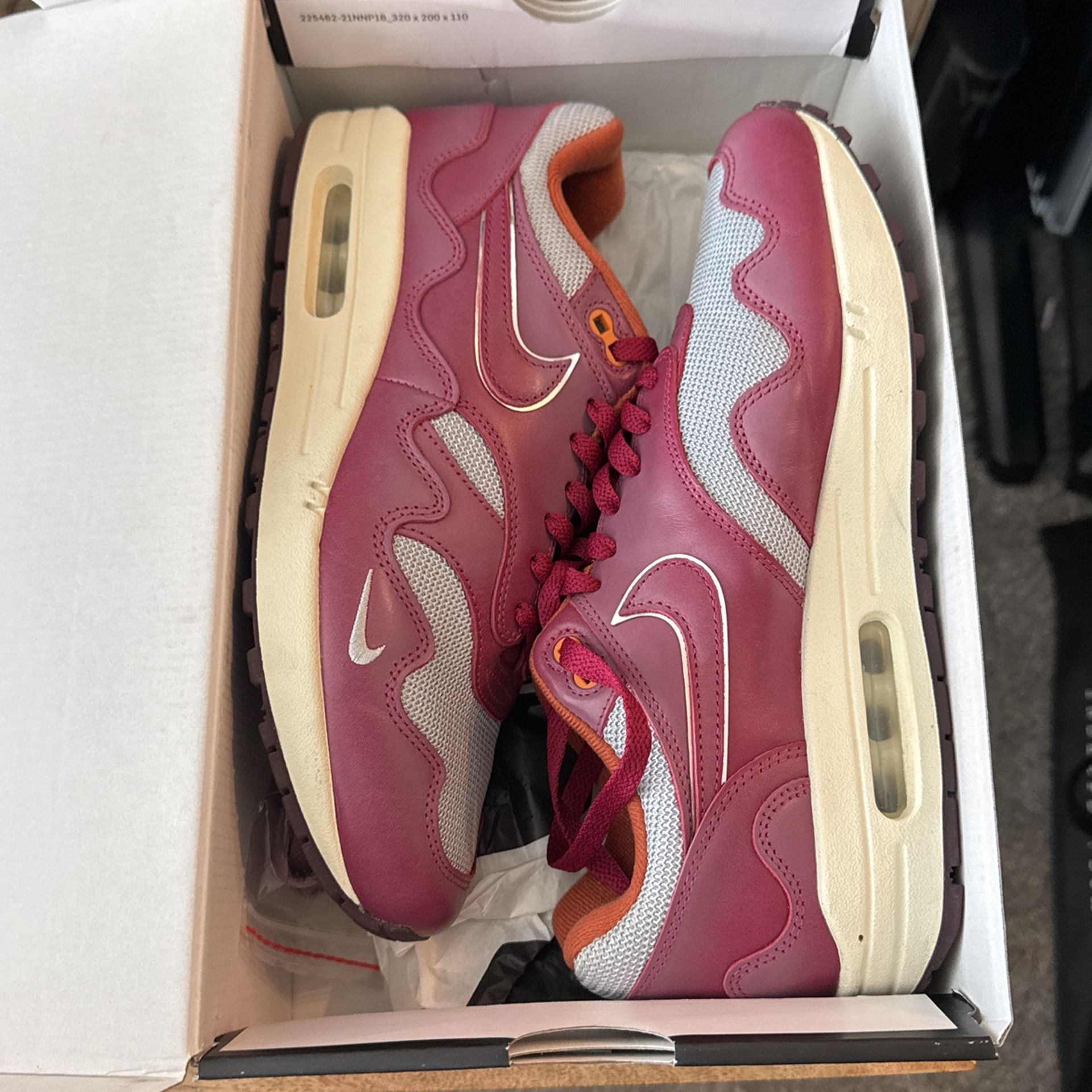 Nike x Patta Air Max 1 Rush Maroon
