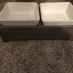 Dog Bowl Tray Set 