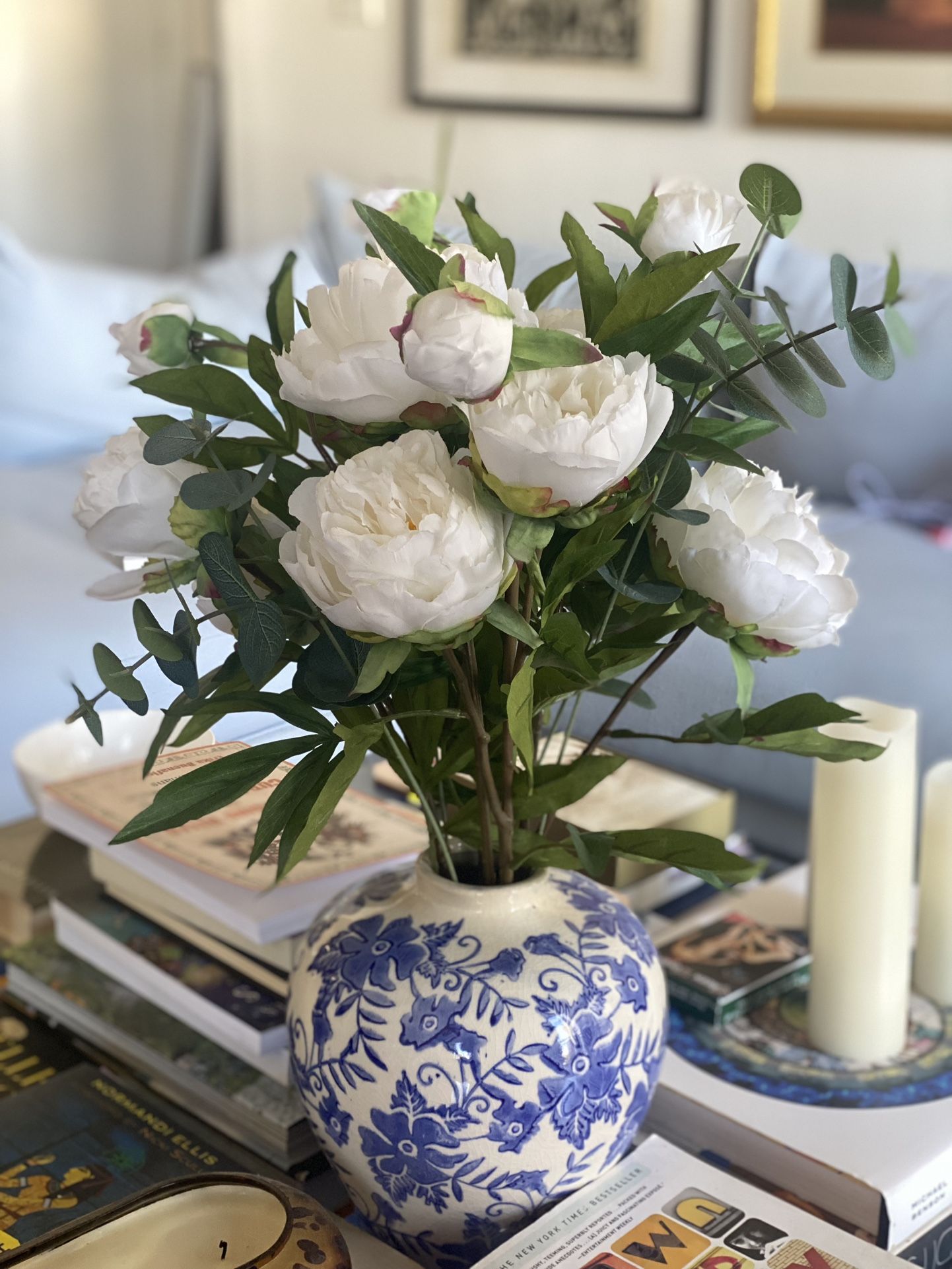 Vase + Faux Flowers (Martha Stuart Brand)