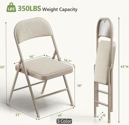 NIB 4 Padded Folding Chairs