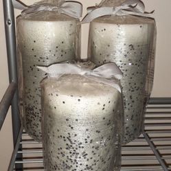Silver Glittery Candles
