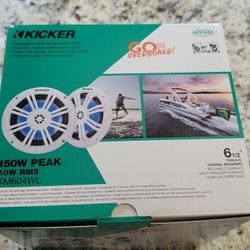 Brand new Kicker Boat marine 6.5"  speakers with RGB lights car stereo