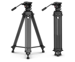 NEW! ULANZI MT-81 Camera Video Tripod with 360 Degree Fluid Head, 61inch/155cm Heavy Duty Aluminum Alloy Camera Tripod Stand, Quick Release Plate Comp