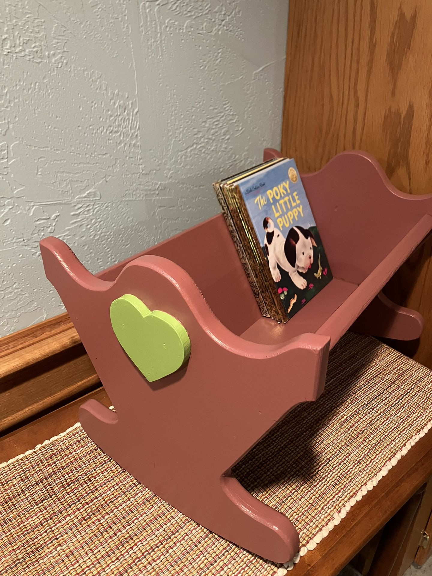 Wooden Doll Cradle/Book Holder - INCLUDES 6 Books!! - All for $20