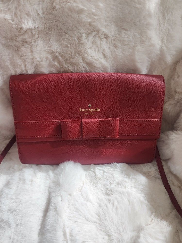 Kate Spade New York Red Saffiano Crossbody Bag