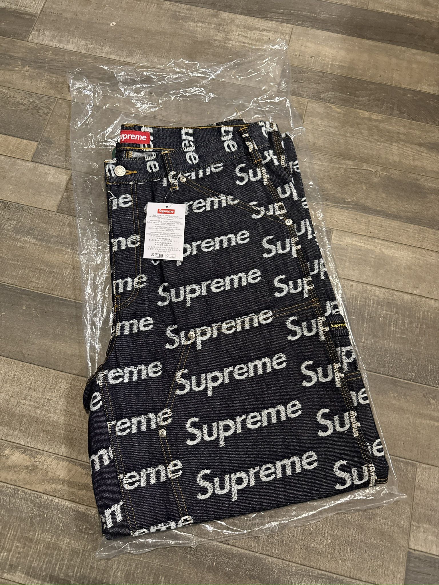 Supreme Jacquard Logos Denim Jeans