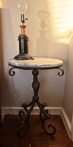 Side Table Cast Iron And Marble