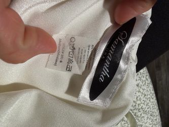Samantha U.S.A. Style 101-B Ivory Satin Formal Maxi Dress | Size Medium