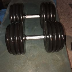 Pair of  80 lb Dumbbells Rubber Coated 