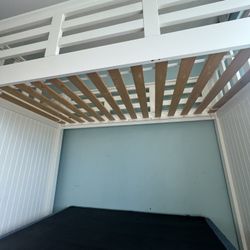 Pottery Barn White Loft Bunk Bed with Stairs