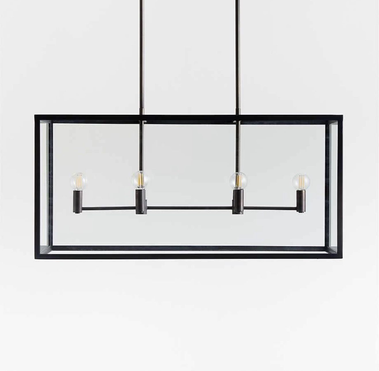 Crate & Barrel Nolan 6-Light Black Rectangular Chandelier