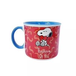 Peanuts Mug Snoopy w/ heart" Thinking of You" Ceramic Mug - New 16 oz Large Mug