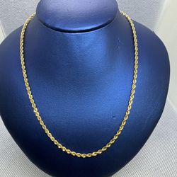 10kt, Rope Necklace 9.4g  20” 