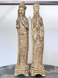 Pair of Vintage Chinese Resin carved Figures