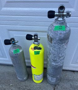 Small aluminum scuba tanks:  19’s and a 40: need hydro and vip: $100-$125 each or all 3 for $275