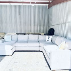 Luxurious Upscale Robb & Stucky Modern Coastal Sectional Sofa 