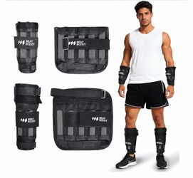 Ankle Wrist Weights 10lb Adjustable Leg Arm Weights with Steel Plates Weight