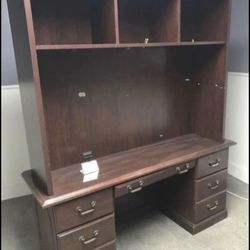 Brown desk with hutch and drawers ❌MAKE OFFER❌
