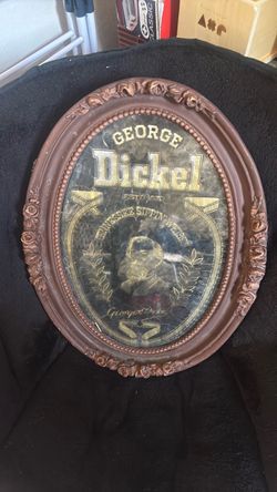 George Dickey Tennessee whisky Vintage mirror in wood frame
