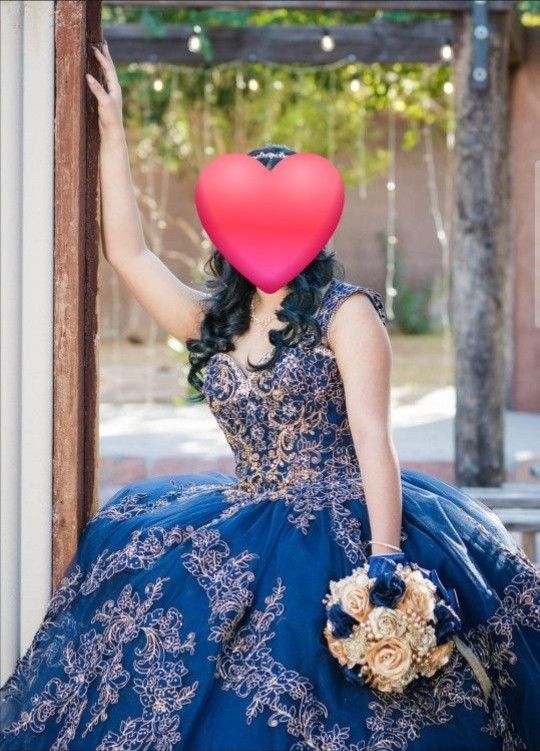 Navy Blue QuinceaƱera Dress