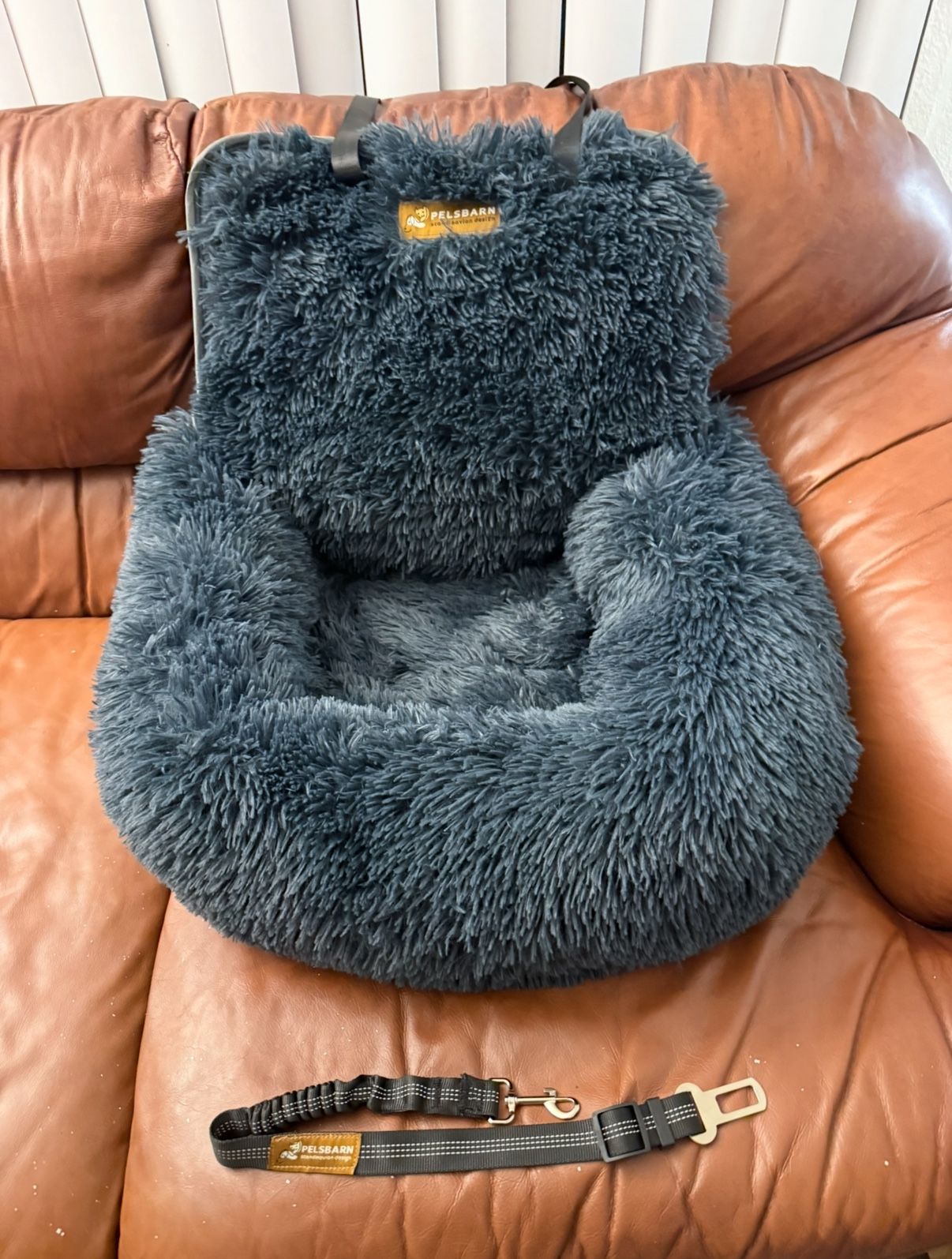 NEW Pelsbarn Pet Protecting Car Bed for Dog Dark Grey, Size M