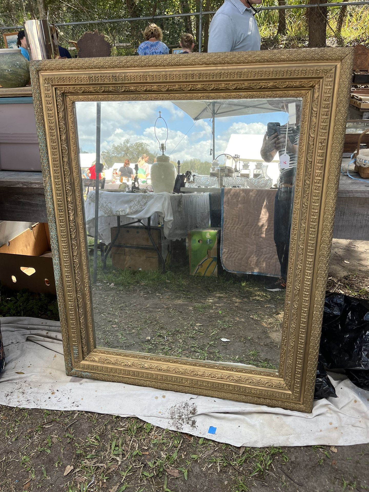 Gesso-gilded Antique Mirror