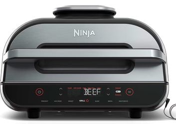 Ninja Foodi Smart 6-in-1 Indoor Grill & Air Fryer, 4 Qt, Black/Grey, FG551