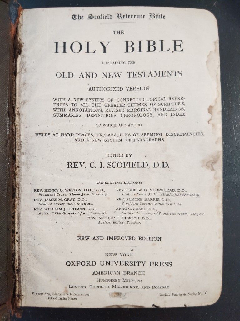Antique Holy Bible 1917 Scofield Reference Concordance Oxford