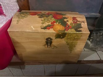Vintage Hand-Painted Wooden Chest