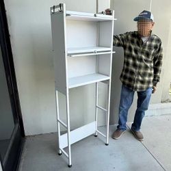 New In Box Over The Toilet Shelf Rack Metal Cabinet White Or Black Color 