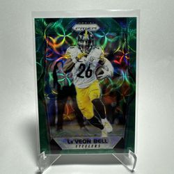 2017 Panini Prizm Prizms Green Scope #154 Le'Veon Bell # Serial  /99 Pittsburgh Steelers 