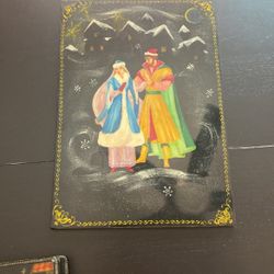 Ukrainian Winter Hand Painted On Wood Art