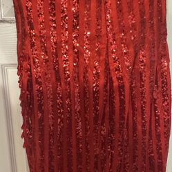Red Sequin Elegant Dress  