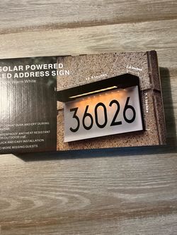 Solar Powered LED Address Sign - 3000K Warm White (Brand New in Box)