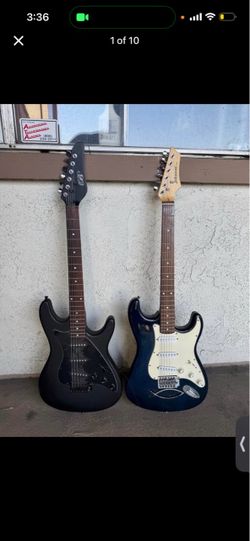 Two Electric Guitars – Black and Blue