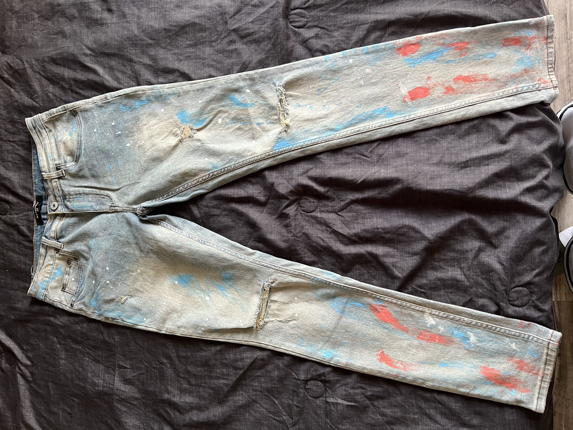 serenede paint splatter jeans