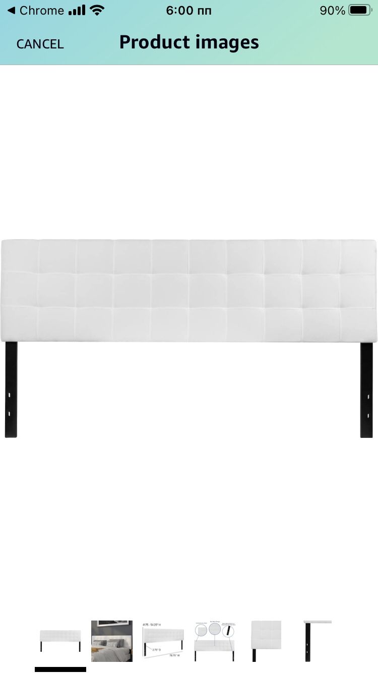 New King Size White Headboard