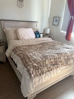 Bed Frame, nightstand set, mattress, box spring