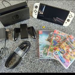 Nintendo Switch OLED Bundle With 256gb Ad Card And 3 Games