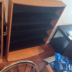 Wood Media Shelving Unit